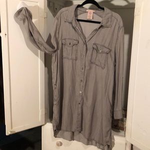Long sleeve shirt dress